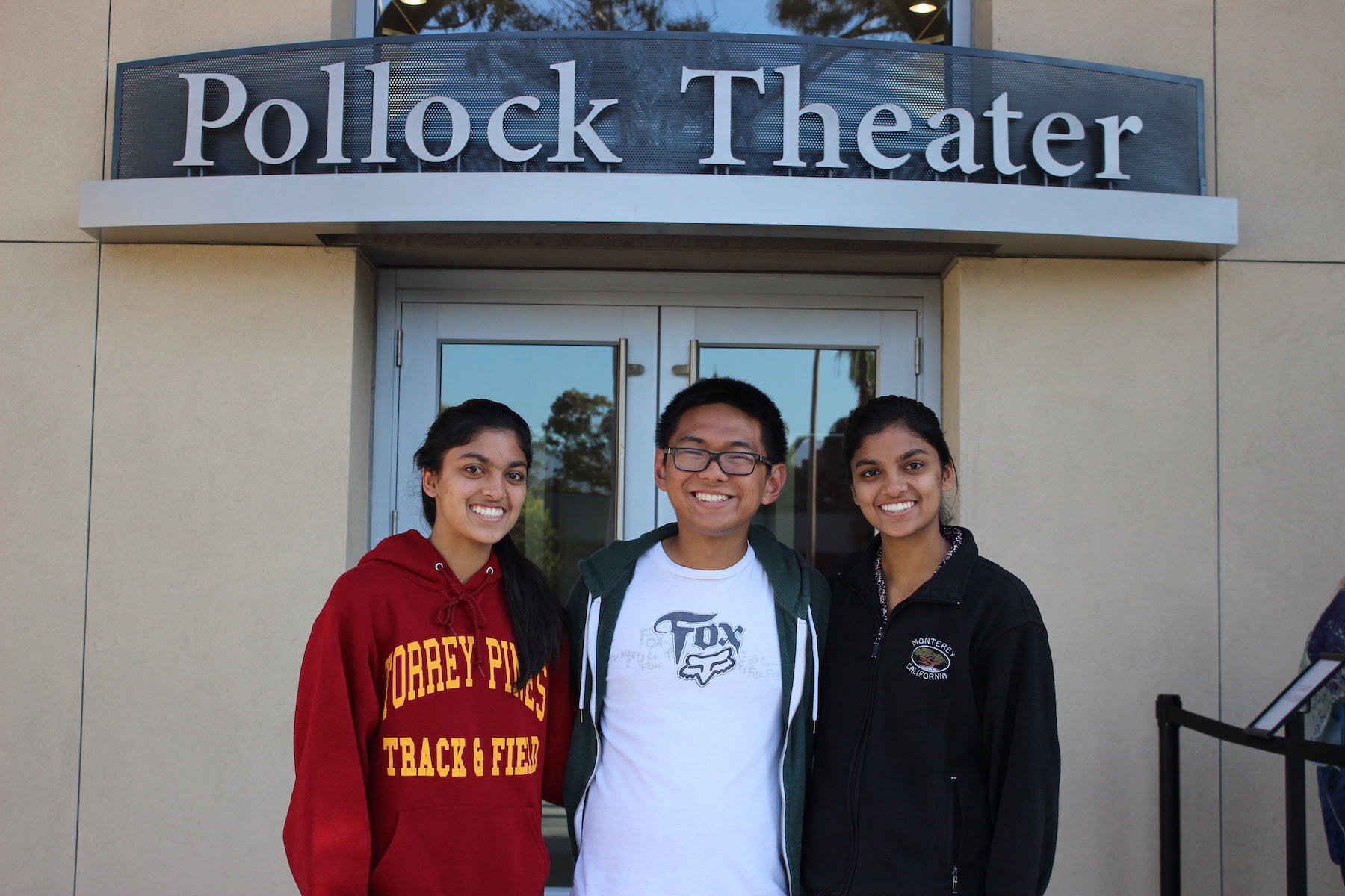 students outside pollock theater